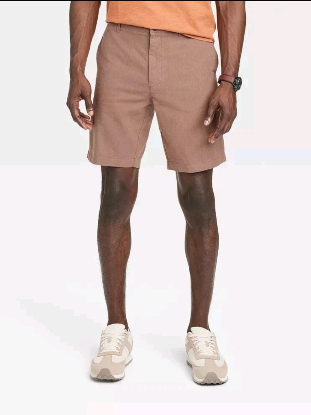 Goodfellow & Co Men's Flat-Front Shorts in Dusty Brown